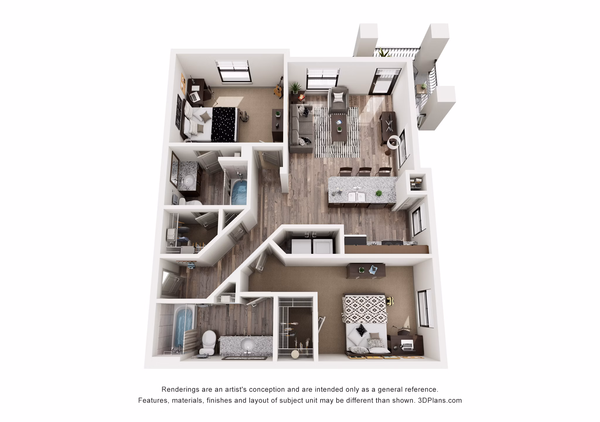 The Rockefeller Unfurnished-989780 floor plan at  Uptown Square Apartments